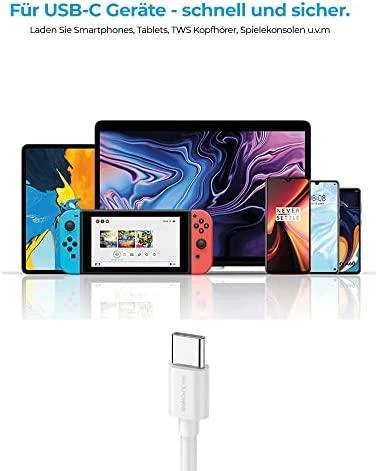 Realpower RealPower Lade/Datenkabel USB-C auf USB-C 2m baltas 3A