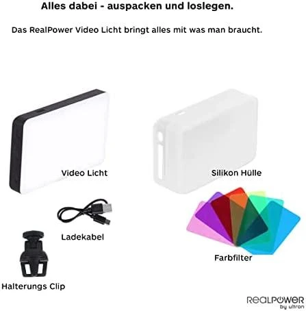 Dėklas Realpower RealPower Videoleuchte Lights On Video studijos lempa