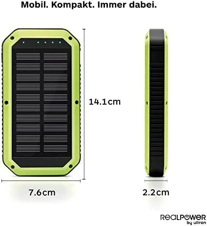 RealPower Powerbank PB-10000 Solar juodas 10.000mAh