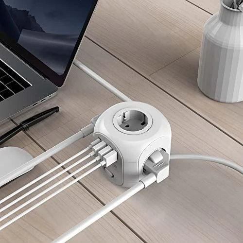 RealPower lizdo kubas PowerBox 431 + 3xUSB-A / 1xUSB-C