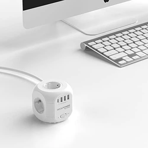 RealPower lizdo kubas PowerBox 431 + 3xUSB-A / 1xUSB-C