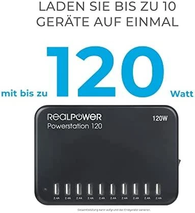 Carruzzo RealPower Power Station 120 Išmanusis telefonas, Planšetinis kompiuteris Juoda AC Vidaus