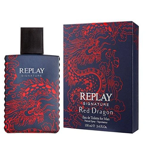 Replay Signature Raudona Dragon EDT tualetinis vanduo vyrams, 50 ml