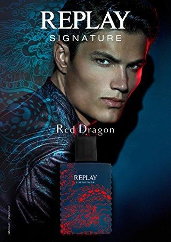 Replay Signature Raudona Dragon EDT tualetinis vanduo vyrams, 50 ml