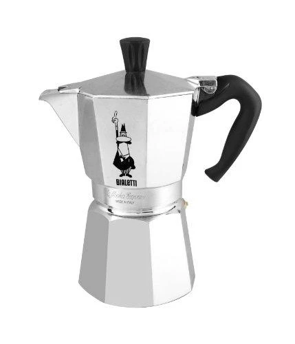 Bialetti Moka Express Moka kavinukas Aliuminio, Juodas