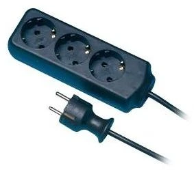 REV Socket line 3 kartus 3,0 m juodas