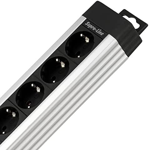 REV REV Outlet Strip plėstuvas 6 angų 2,4 m Supraline su jungikliu sidabrinis