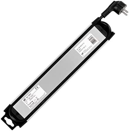 REV REV Outlet Strip plėstuvas 6 angų 2,4 m Supraline su jungikliu sidabrinis