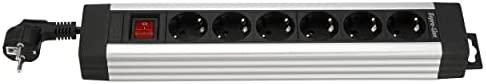 REV REV Outlet Strip plėstuvas 6 angų 2,4 m Supraline su jungikliu sidabrinis