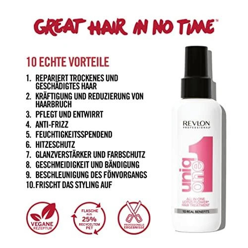 Purškiama nenuplaunama plaukų kaukė Revlon Uniq One Flor De Loto 150ml