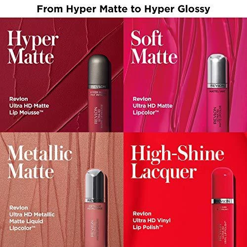 Revlon Ultra HD Metallic Matte Liquid Lipcolor skysti lūpų dažai, spalva - HD Gleam (690)