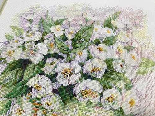 RIOLIS – Create It Yourself – Siuvinėjimo rinkinys „Jazminai“ 1467 (30x30 cm)