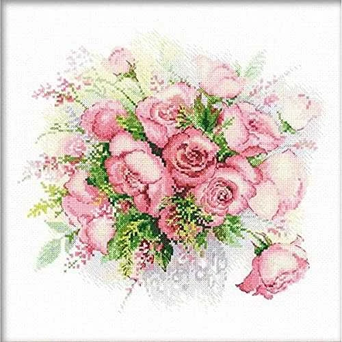 RIOLIS – Create It Yourself – Siuvinėjimo rinkinys „Pastelinės rožės“ 1335 (30x30 cm)