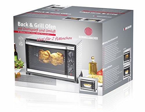 Elektrinė krosnelė Mini Oven Rommelsbacher Baking Oven & Rotisserie Grilis BG 1805/E 42 L, Nerūdijantis plienas, 1800 W