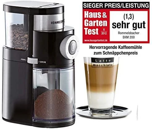 Kavamalė Rommelsbacher kavos malūnėlis su diskiniu malūnėliu EKM 200 Juodas, 110 W, 250 g