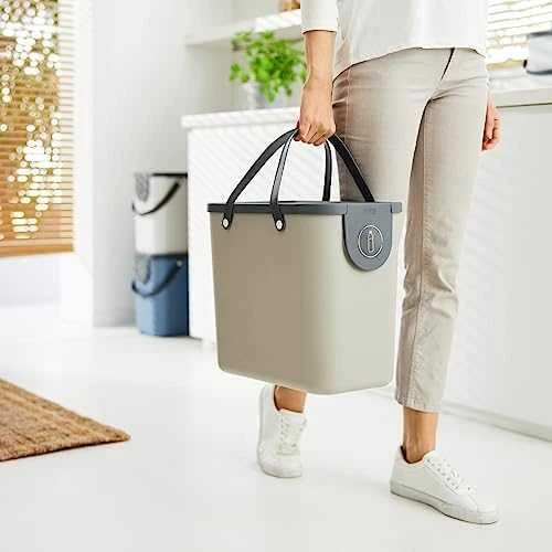 Atliekų Konteineris - ROTHO Albula 25L Technopolimeras su Pakabinimo Skylute Cappuccino