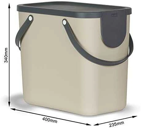 Atliekų Konteineris - ROTHO Albula 25L Technopolimeras su Pakabinimo Skylute Cappuccino