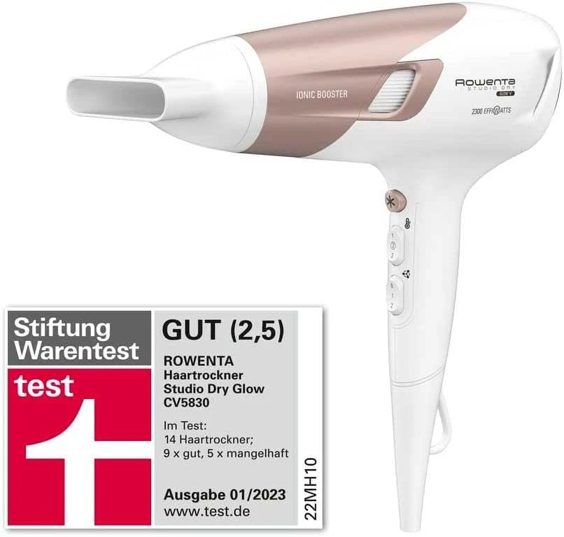 Plaukų Džiovintuvas - Rowenta Studio Dry CV5830F0 Ion Booster 6 Speed/Temp Baltas Rose Gold