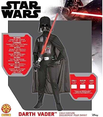 Disney Karnavalinis kostiumas Star Wars Star Wars Darth Vader kostiumas juodas maskuoklis 122-128 cm (7-8 metai)