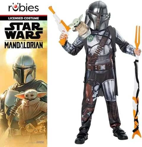 Kostiumas vaikams Rubies Deluxe The Mandalorian Juoda