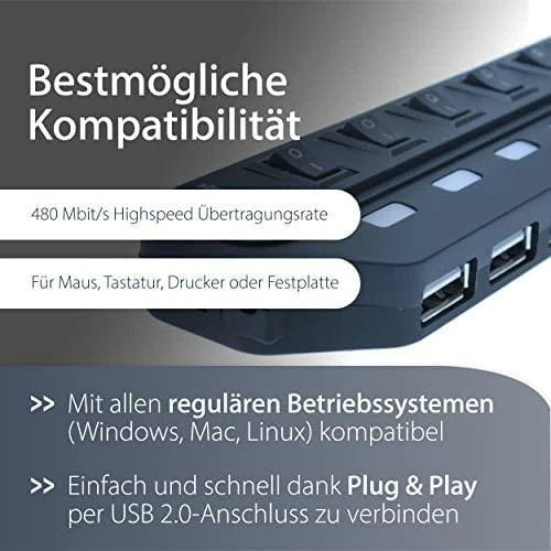 „MediaRange“ USB HUB 7x USB-A 2.0 (MRCS504)