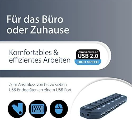 MediaRange USB šakotuvas: reklaminė specifikacijų iliustracija