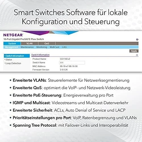 Šakotuvas „NETGEAR“ 8 prievadų daugiagigabitinis/10g eterneto išmanusis valdomasis „Pro“ komutatorius su 2 SFP+ prievadais (MS510TXM)