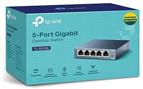 Šakotuvas Komutatorius TP-LINK, 5-port, metalinis korpusas, juodas / TL-SG105