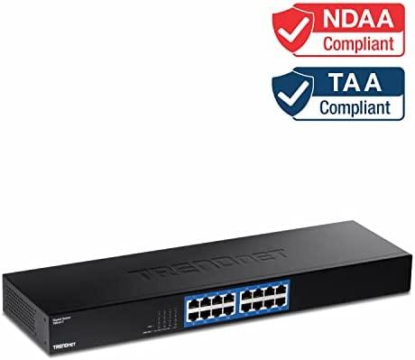 Šakotuvas TRENDNET 16 prievadų Gigabit Switch Rack laikiklis