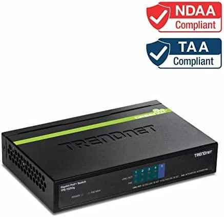 Šakotuvas TRENDnet 5 prievadų gigabito PoE+ komutatorius (TPE-TG50G)