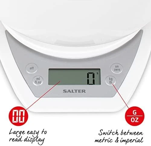 Virtuvinės svarstyklės Salter 1024 WHDR14EU16 Digital Kitchen Scale & Dual Pour Bowl - Baltas