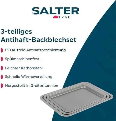 Salter BW13674 Essentials 3 dalių kepimo skardų rinkinys