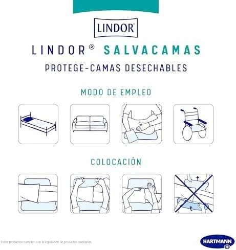 HARTMANN Lindor Bed Saving Soaker paklotas su užlenkiamais galais 60x180cm 15 vienetų