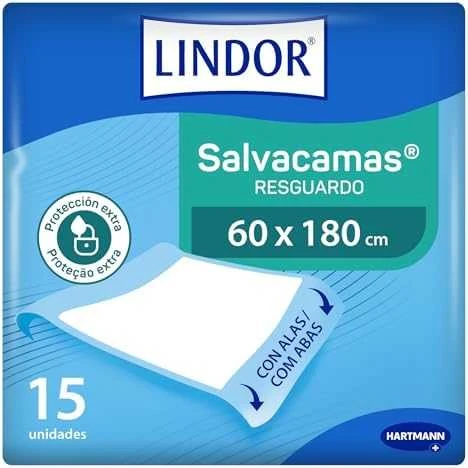 HARTMANN Lindor Bed Saving Soaker paklotas su užlenkiamais galais 60x180cm 15 vienetų