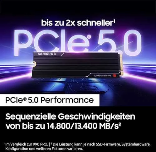 Samsung SSD | 9100 PRO With Heatsink | 8000 GB | SSD form factor M.2 2280 | Solid-state drive sąsaja PCIe 5.0 x4, NVMe 2.0 | Skaitymo greitis 14800 MB/s | Rašymo greitis 13400 MB/s