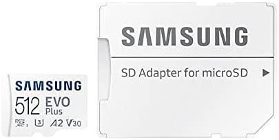 Atminties kortelė Samsung Micro SD Card EVO PLUS 512 GB Micro SDXC Flash atminties klasė 10 SD adapter/Baltos spalvos