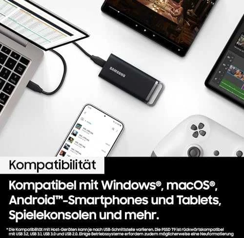 Nešiojamas kietasis diskas Samsung MU-PH2T0S/EU Portable SSD 2TB/T5 EVO USB 3.2 Gen 1