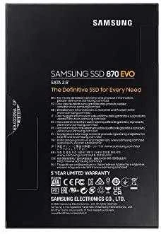 SSD SAMSUNG 870 EVO 500GB / SATA 3.0 / MLC / Rašymo greitis 530 MBytes /  sec / Skaitymo greitis 560 MBytes / sec / 2,5\