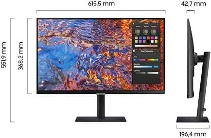 Monitorius Samsung S80PB LED ekranas 68,6 cm (27 colių) 3840 x 2160 pikselių 4K Ultra HD Juodas