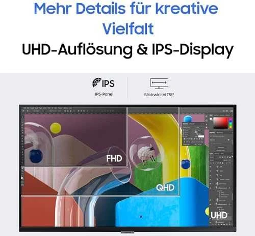Monitorius Samsung S80PB LED ekranas 68,6 cm (27 colių) 3840 x 2160 pikselių 4K Ultra HD Juodas