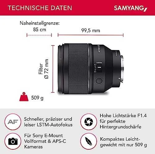 Objektyvas Samyang AF 85mm F/1.4 Sony FE II