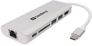 Sandberg USB-C dokas HDMI+LAN+SD+USB100W