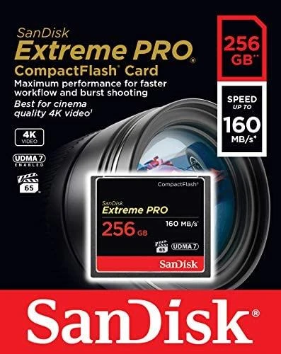SanDisk Extreme PRO 256GB CompactFlash kortelė
