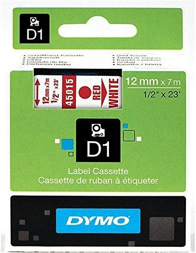 Juostelė DYMO D1 12mm x 7m, vinilinė, juoda ant raudono / S0720570 45017