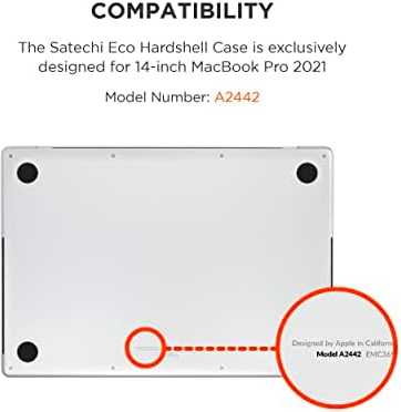 SATECHI Eco Hardshell dėklas, skirtas MacBook Pro 14 – skaidrus