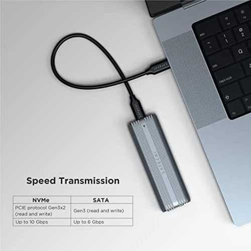 Satechi SATECHI USB-C NVME ir SATA SSD korpuso erdvė pilka