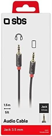 SBS mobilusis SBS AUX kabelis, 3,5 mm kairysis 3,5 mm kairysis (1,5 m), juodas