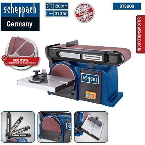 Šlifavimo staklės BTS900 3x šlifavimo juostos ir šlifavimo d, Scheppach