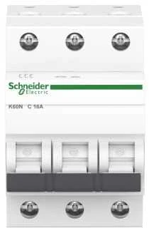 Schneider Electric Automatinis jungiklis Schneider K60N, 3P, C, 16A, 6kA