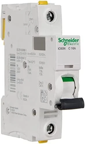 Schneider Electric grandinės pertraukiklis 1P C 16A 6kA AC iC60N - A9F04116